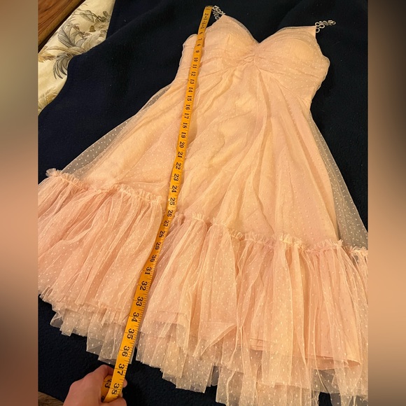 Soft Pink Rhinestone & Polka Dot Formal Homecoming Dress Size Small - Picture 8 of 9